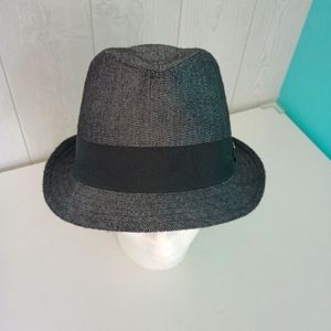All American Stetson Mens Fedora Hat Black Herringbone Size S/M